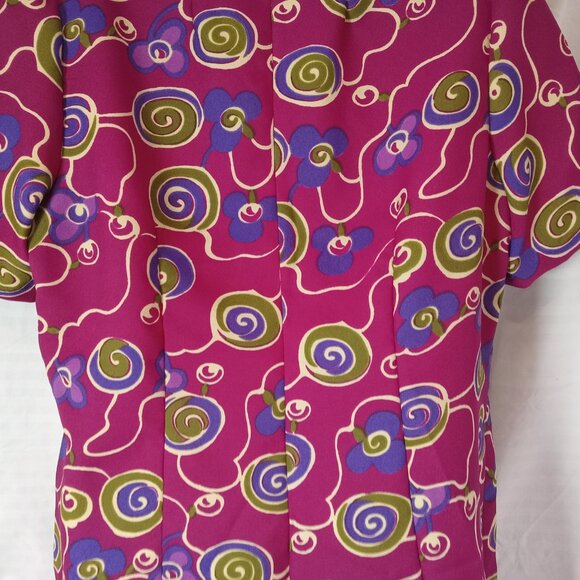 Vintage Handmade Dress Size XL Purple 1960s Retro Floral Psychedelic Swirl - Picture 10 of 12